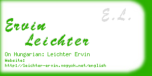 ervin leichter business card